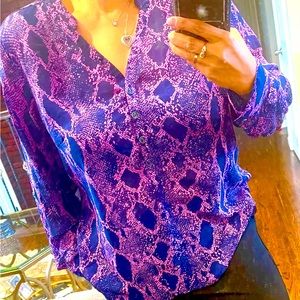 Purple print blouse